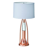 Homelegance Lenora Table Lamp in Glass & Copper Chromium Metal
