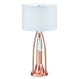 Homelegance Lenora Table Lamp in Glass & Copper Chromium Metal