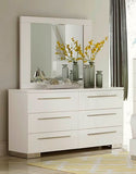 Homelegance Linnea Beveled Mirror In White High Gloss Finish