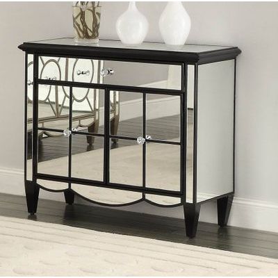 Homelegance Luciana Big Mirrored Cabinet In Black