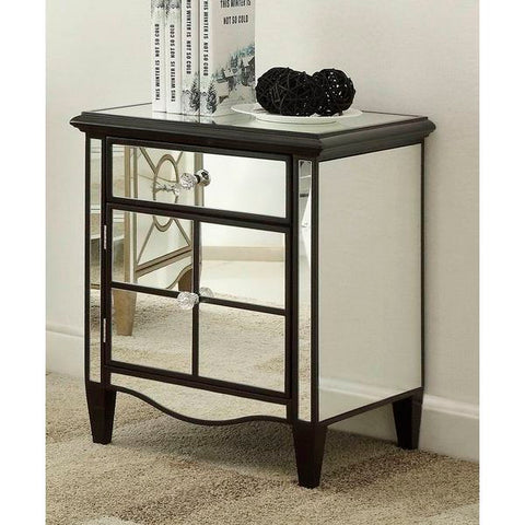 Homelegance Luciana II Small Mirrored Cabinet In Black