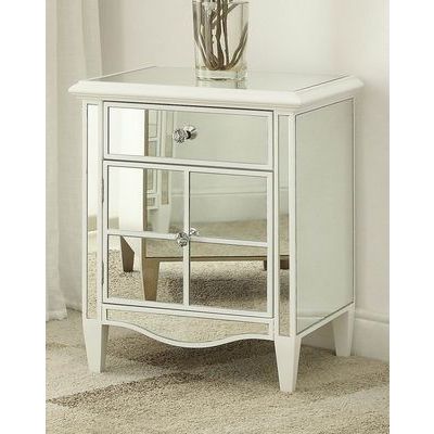 Homelegance Luciana II Small Mirrored Cabinet In White