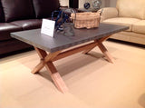 Homelegance Luella Cocktail TableWith Zinc Top Weathered Oak