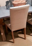 Homelegance Luella Side Chair, Nail-Head, Beige Fabric In Weathered Oak