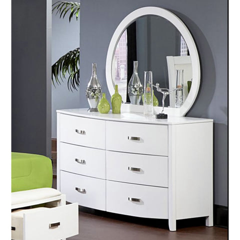 Homelegance Lyric 6 Drawer Dresser w/ Mirror in White