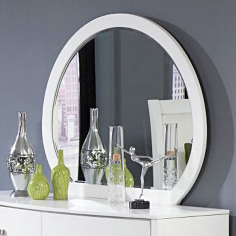 Homelegance Lyric Oval Mirror in White