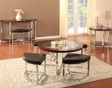 Homelegance Maine Round Cocktail Table w/ 4 Ottomans