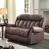 Homelegance Mankato Double Reclining Loveseat in Chocolate Polyester