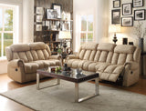 Homelegance Mankato Double Reclining Sofa in Beige Polyester