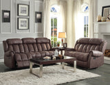 Homelegance Mankato Double Reclining Sofa in Chocolate Polyester
