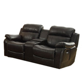 Homelegance Marille 2 Piece Reclining Living Room Set in Black Leather