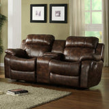 Homelegance Marille 2 Piece Reclining Living Room Set in Warm Brown