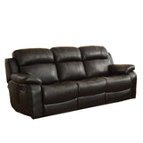 Homelegance Marille 5 Piece Reclining Living Room Set in Black Leather