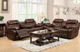 Homelegance Marille 2 Piece Reclining Living Room Set in Warm Brown