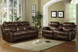 Homelegance Marille Double Reclining Sofa w/Center Drop-Down Cup Holders