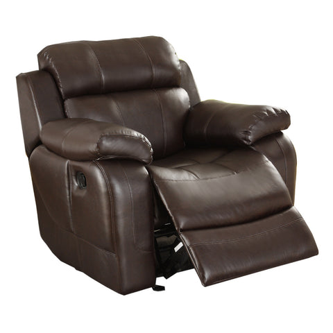Homelegance Marille Rocking Reclining Chair in Brown Leather