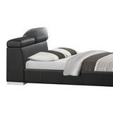 Homelegance Maya Upholstered Platform Bed w/ Adjustable Headrests in Black