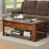 Homelegance McMillen 3 Piece Lift Top Coffee Table Set w/ Slate Inlay