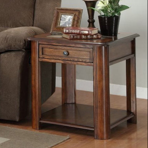 Homelegance McMillen Rectangular 1 Drawer End Table w/ Slate Inlay