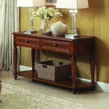 Homelegance Melbourne Sofa Table w/Two Functional Drawers in Cherry