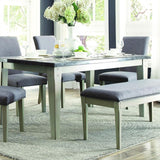 Homelegance Mendel 7 Piece Dining Room Set w/Bluestone Marble Top in Grey