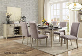 Homelegance Mendel 6 Piece Dining Room Set w/Bluestone Marble Top in Grey