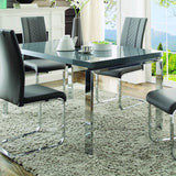 Homelegance Miami 5 Piece Rectangular Dining Room Set in High Gloss Grey