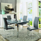 Homelegance Miami Rectangular Dining Table in High Gloss Grey