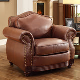 Homelegance Midwood 6 Piece Living Room Set in Dark Brown Leather