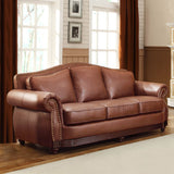 Homelegance Midwood 6 Piece Living Room Set in Dark Brown Leather