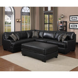 Homelegance Minnis Sectional in Black Leather