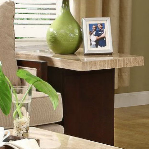 Homelegance Mooney Faux Marble Top End Table w/ Espresso Base