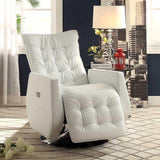 Homelegance Nadra Swivel Power Reclining Chair in White Bi-Cast Vinyl