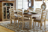 Homelegance Nash 7 Piece Rectangular Extension Dining Room Set in Oak