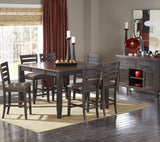 Homelegance Natick 8 Piece Counter Dining Room Set in Espresso & Brown
