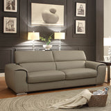Homelegance Noemi 2 Piece Living Room Set in Light Grey Top Grain Leather & Split Leather