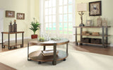 Homelegance Northwood Round Cocktail Table w/ Casters in Natural Brown