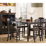 Homelegance Ohana 8 Piece Counter Height Dining Room Set in Black/ Cherry