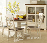 Homelegance Ohana Round Pedestal Dining Table in White & Cherry
