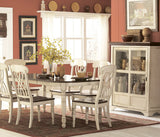 Homelegance Ohana 4 Piece Round Dining Room Set in White/ Cherry