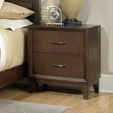 Homelegance Oliver 2 Drawer Nightstand in Warm Brown Cherry