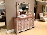 Homelegance Orleans II Mirror In Antique White Washed