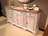 Homelegance Orleans II Server With Rubber Wood Top In White Wash