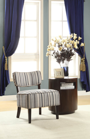 Homelegance Orson Accent Chair w/ Blue Tonal Stripe