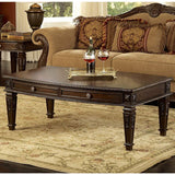 Homelegance Palace 52 Inch Cocktail Table in Brown Cherry
