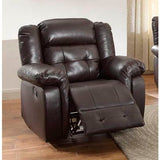 Homelegance Palco Glider Recliner Chaire In Dark Brown Airehyde Match