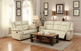 Homelegance Palco Recliner Sofa In Ivory Airehyde Match