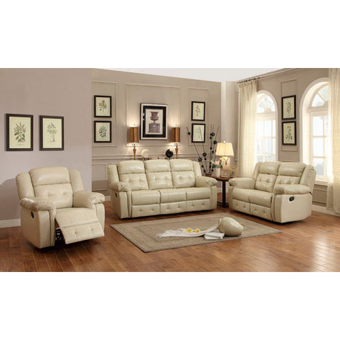 Homelegance Palco Three Piece Sofa Set In Ivory Airehyde Match