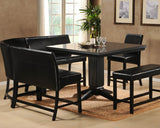 Homelegance Papario 5 Piece Counter Dining Room Set in Black w/ Bench
