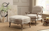 Homelegance Parlier Show Wood Accent Chair In Grey Weathered / Natural Fabric
